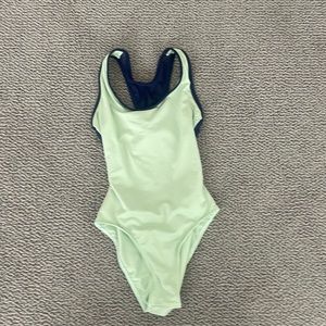 mariia green and blue racer back leotard